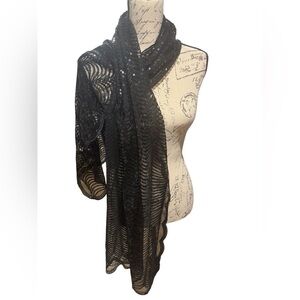 Apt 9 Women's Black Sequin Covered Shawl Scarf Dressy Evening Accessory